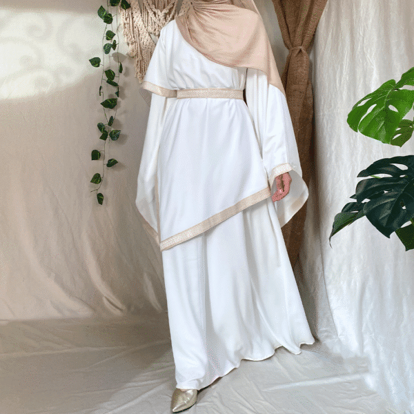 white royal abaya
